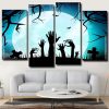 Zombie Hands Graveyard Silhouette Panels paint by numbers