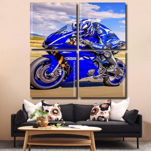 Cool Blue Motorcycle panels paint by numbers