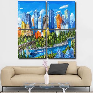 Edmonton Skyline panels paint by numbers