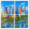 Edmonton Skyline panels paint by numbers