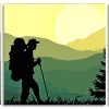 Hiking Man Silhouette panels paint by numbers