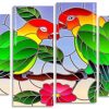 Love Birds Stained Glass paint by numbers