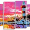 Hilton Head Harbour Town Lighthouse Panels paint by numbers