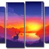 Deer Silhouette At Sunset panels paint by numbers