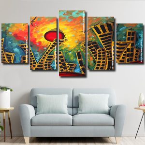 Abstract Buildings Panels paint by numbers