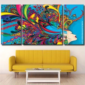 Abstract Colorful Head panels paint by numbers