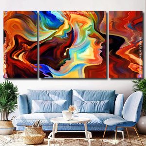 Abstract Faces panels paint by numbers