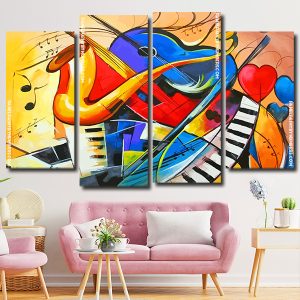 Abstract Musical Instruments Panels paint by numbers