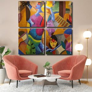 Abstract Musicians Panel paint by numbers