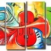 Abstract violin panels paint by numbers