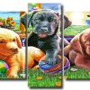 Aesthetic Cute Dogs panels paint by numbers