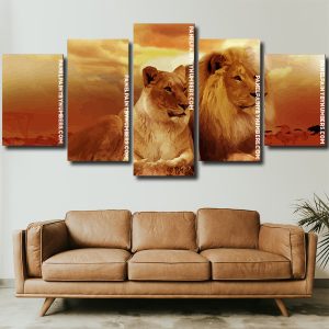 African Lion And Lioness Panels paint by numbers