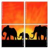 African Sunset Elephants panels paint by numbers