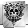 Black And White Harley Skull Panels paint by numbers