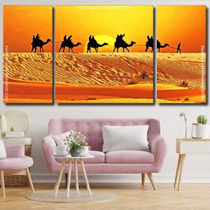 Camels In Desert Panels paint by numbers