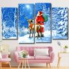 Christmas Santa Claus And Deer panels paint by numbers