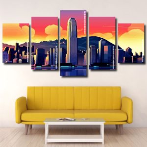 Cityscape Illustration Art Panel paint by numbers