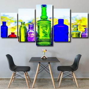 Colored Bottles Row Panel paint by numbers