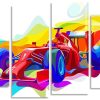 Colorful Formula One Car Panels paint by numbers