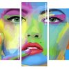 Colorful Woman Face panels paint by numbers