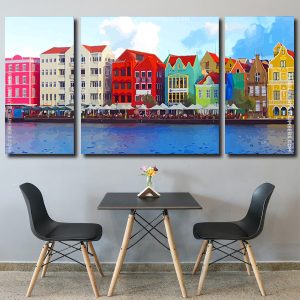 Curacao Colorful Buildings Panels paint by numbers