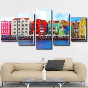 Curacao Colorful Buildings panels paint by numbers