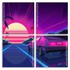 Delorean Car Illustration Art Panels paint by numbers