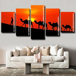 Desert Camels Silhouette Panels paint by numbers