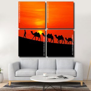 Desert Camels Silhouette panels paint By numbers