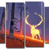 Fantasy Golden Deer panels paint by numbers