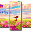 Flower Landscape Illustration Panels paint by numbers