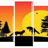 Fox Silhouette Panels paint by numbers