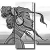 Girl Listening to Music Panels paint by numbers