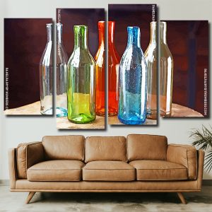 Glass Bottles Panels paint by numbers