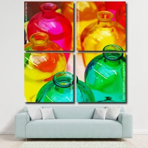 Glass Bottles Panels paint by numbers