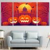 Illustration Halloween Pumpkins Panels paint by numbers