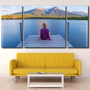 Meditating Girl On The Pier panels paint by numbers