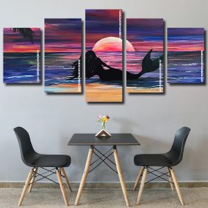 Mermaid Silhouette Panels paint by numbers