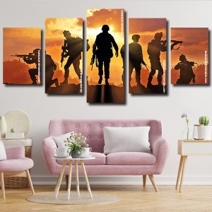 Military Soldiers Silhouette panels paint by numbers