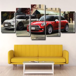 Mini Cooper cars Panel paint by numbers