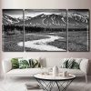 Monochrome Mountains Landscape panels paint by numbers