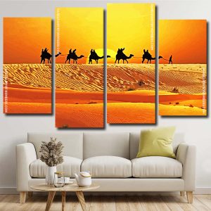 Camels In Desert Panels paint by numbers