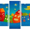 Night Cartoon Buildings Panels paint by numbers