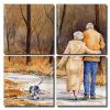 Old Couple Walking panels paint by numbers