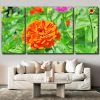 Orange Zinnia panels paint by numbers