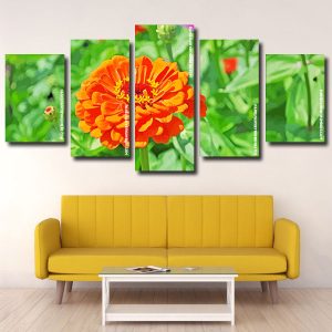 Orange Zinnia panels paint by numbers