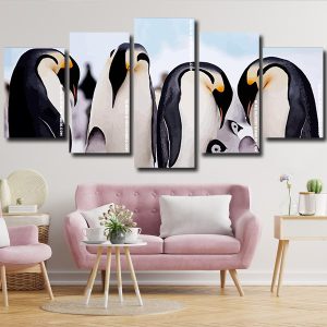 Penguins Family panels paint by numbers