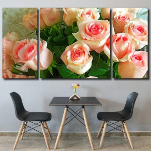 Pink Roses panels paint by numbers