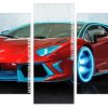 Red Lamborgini Panels paint by numbers