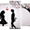 Romantic Couple Silhouette Panels paint by numbers